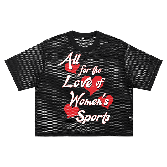 All For The Love Women's Sports Boxy Mesh Tee - Klever Shirtz