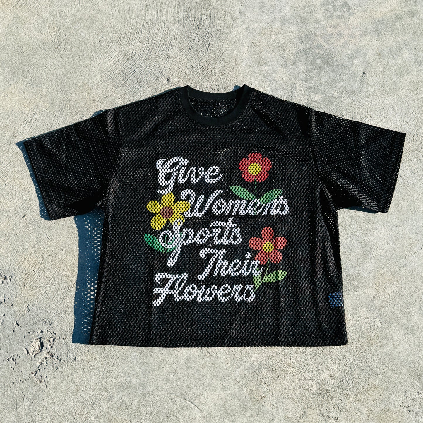 Give Women's Sports Their Flowers Boxy Mesh Tee