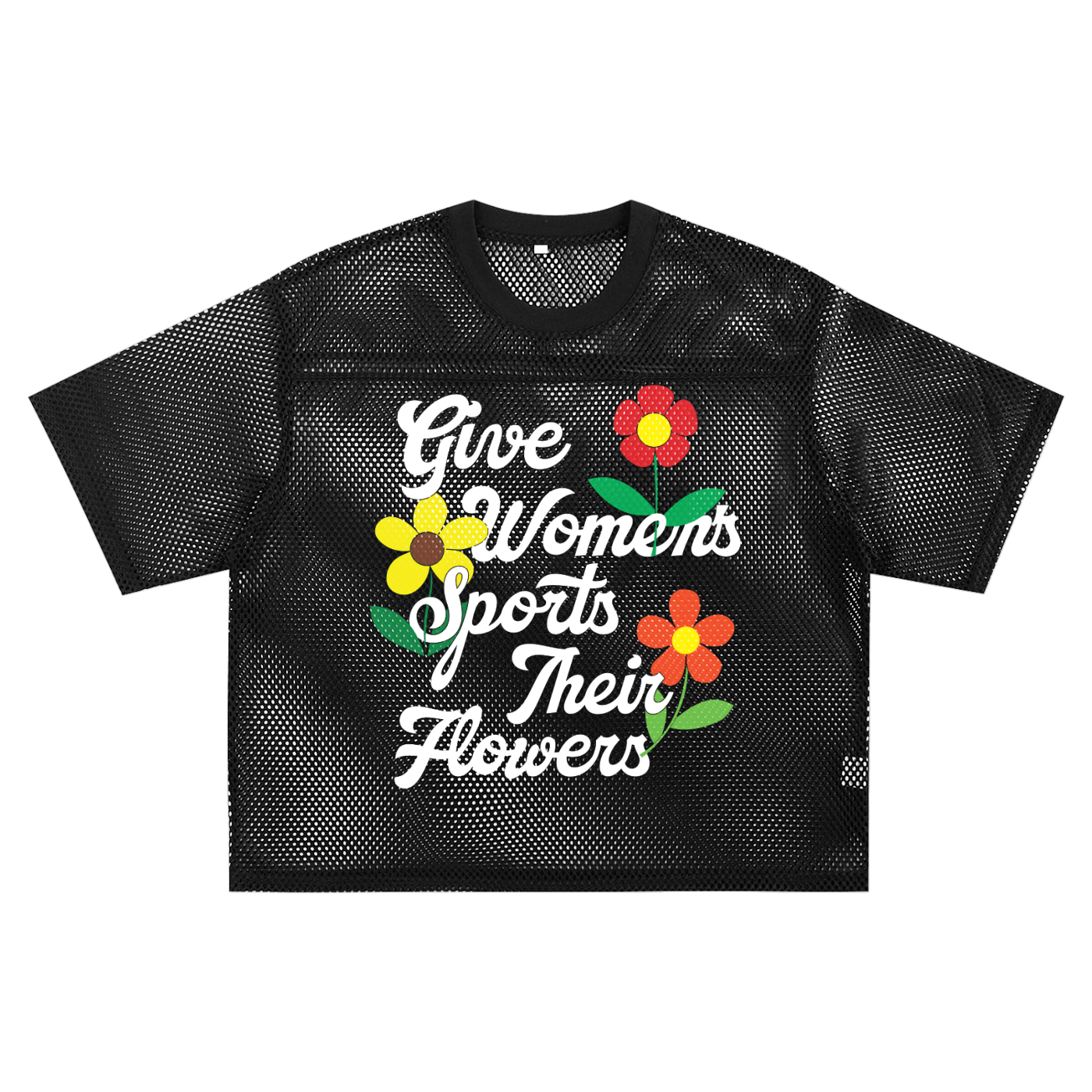 Give Women's Sports Their Flowers Boxy Mesh Tee